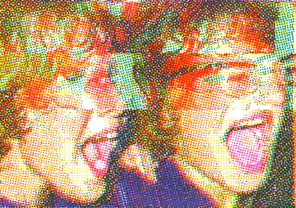 Mathieu Galton, Screaming people 2207 - 3, détail n°3, dessin aux feutres sur papier, 29,7 x 42 cm, 2023